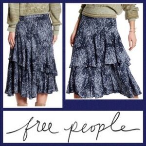 Free People Snakeskin Fairy Tiered Skirt | Size 4